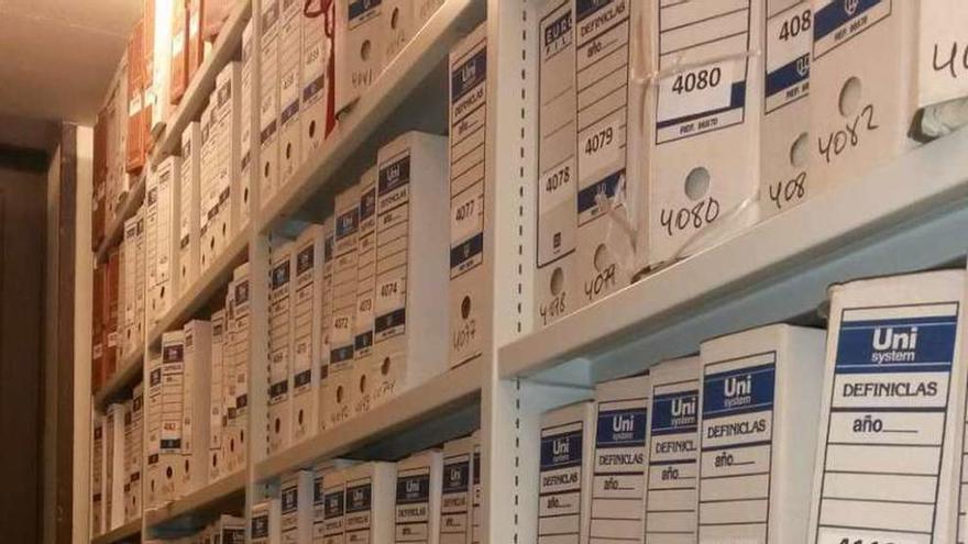 Una parte de las cajas de documentos trasladadas. // FdV