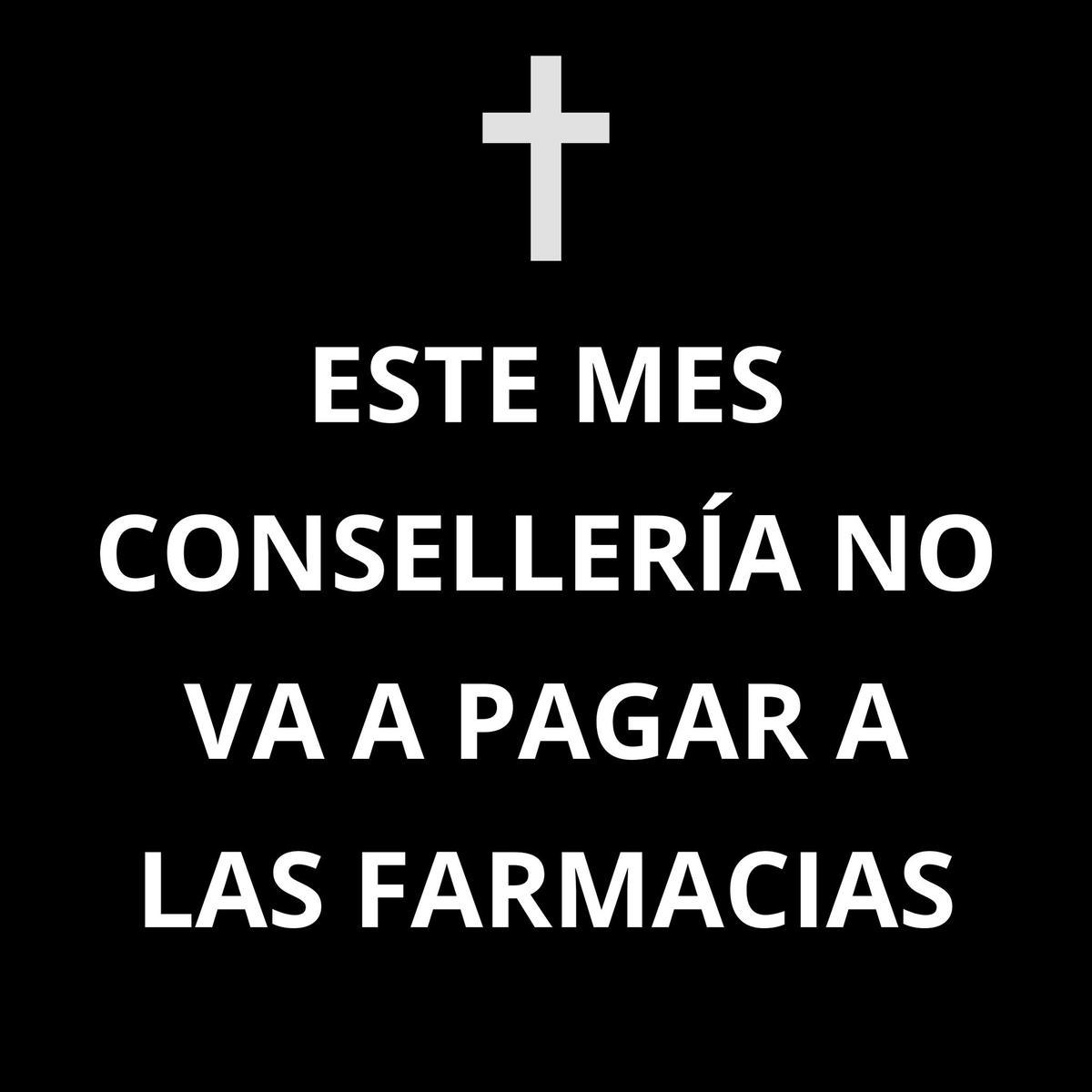 Mensaje que circula entre los farmacéuticos valencianos por el impafo de los fármacos en junio.