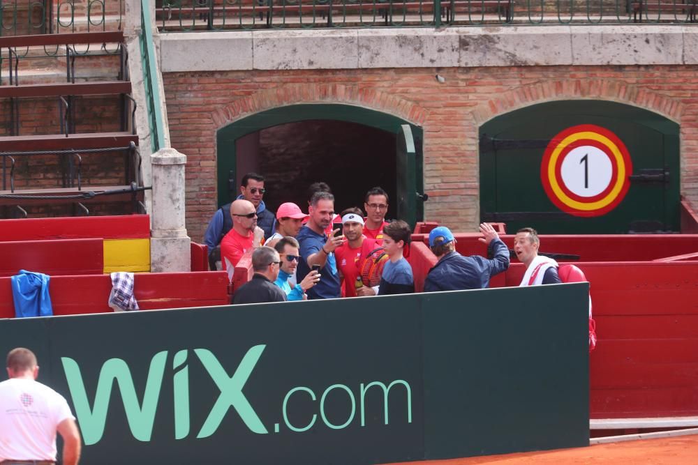 Rafa Nadal y David Ferrer entrenan en Valencia