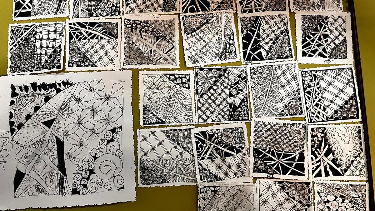 Varios trabajos de zentangle