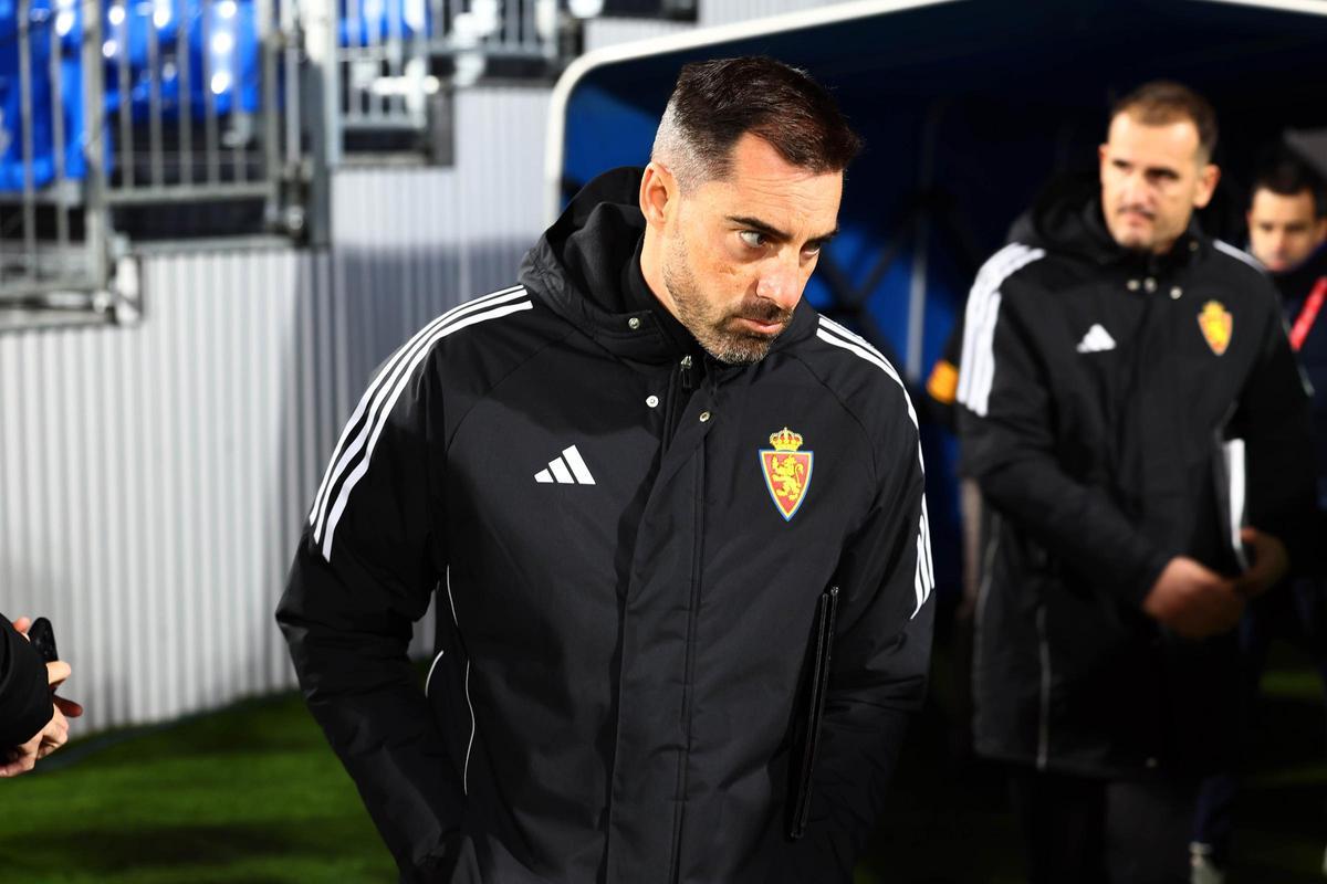 Rubén Sellés, instantes antes del inicio del partido ante la Real Sociedad B.