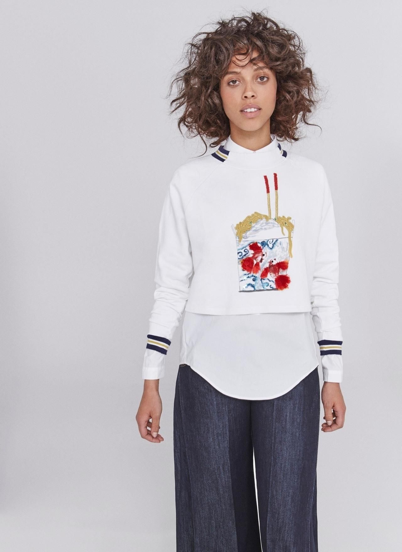 Tendencia bordados: sudadera crop