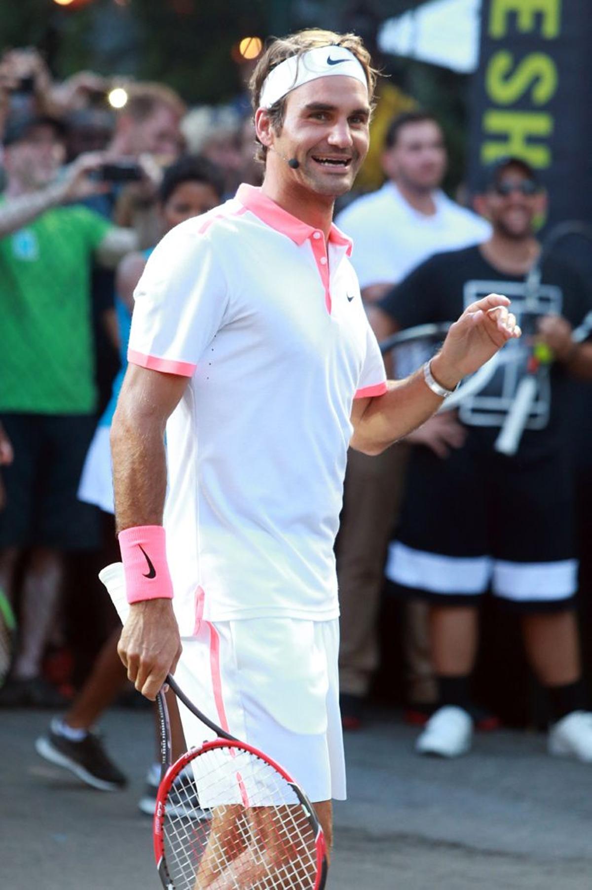 Roger Federer en el rodaje del spot de Nike en Nueva York