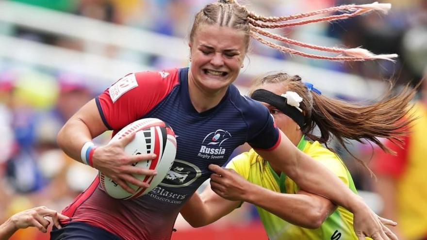 Imagen de un partido de la selección femenina rusa de rugby