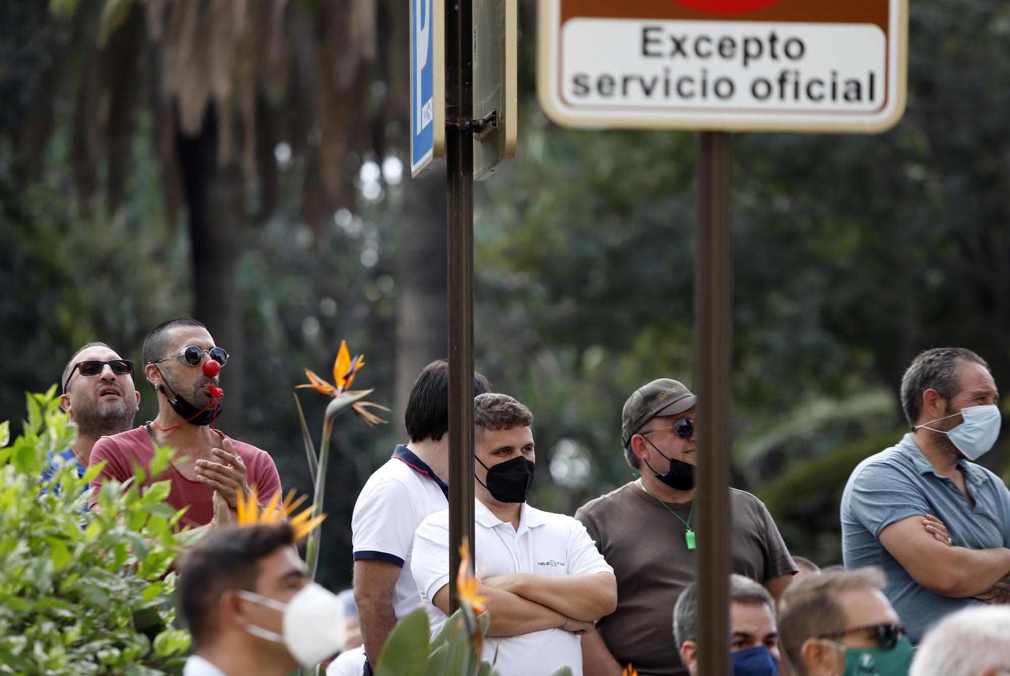 Manifestación del sector del taxi en Málaga contra el intrusismo de las VTC