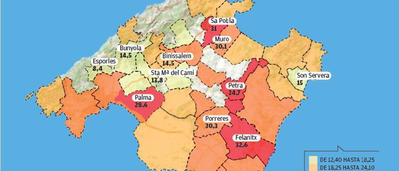 Las zonas rojas de la pobreza infantil en Mallorca. El Alto Comisionado publica la estadística con datos del parón del INE y de la Agencia Tributaria.