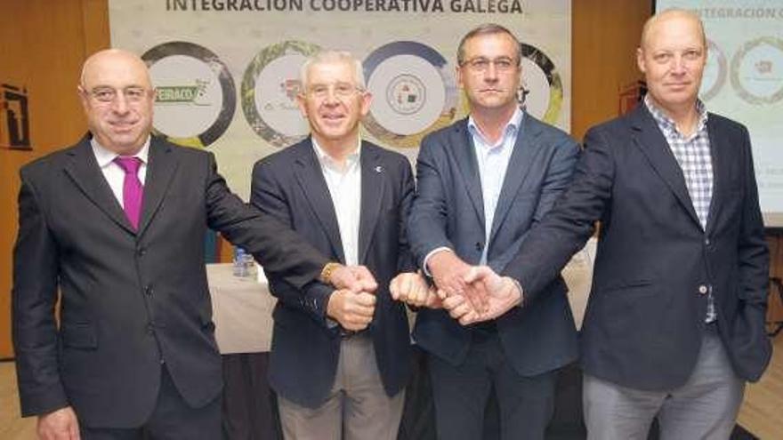 Pablo Costoya (Melisanto), José Montes (Feiraco), José Blanco (Irmandiños) y José Castro (Xallas). // X. A.