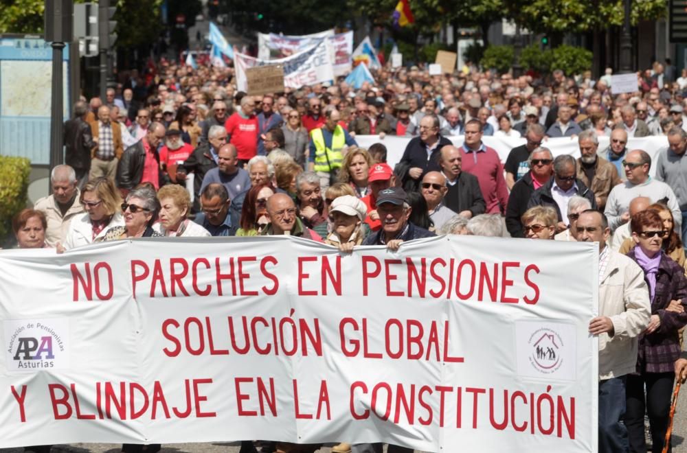 Manifestación de los pensionistas en Oviedo