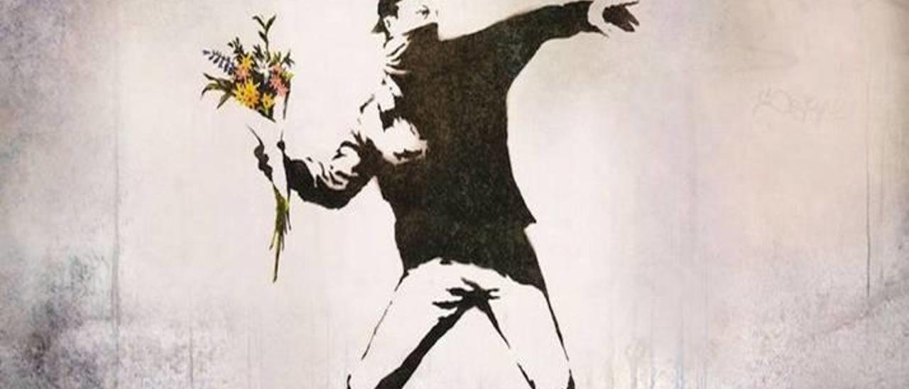 Una pintura del artista urbano británico Banksy.