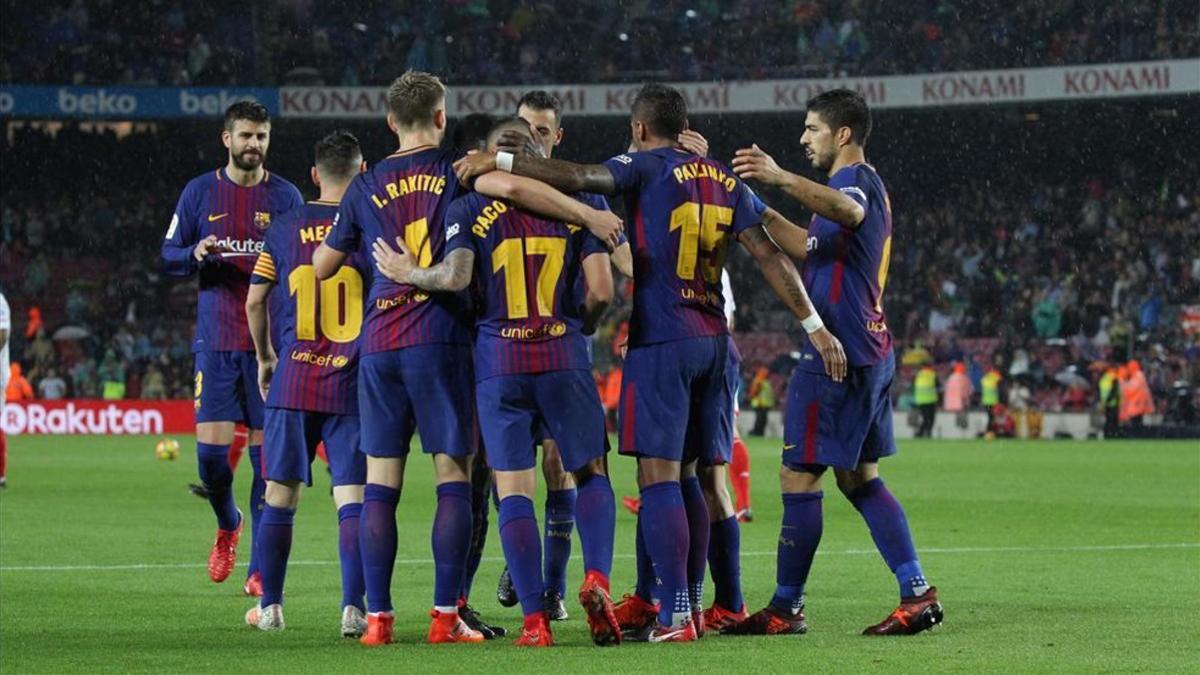 El Barça ha tomado velocidad de crucero y la imagen de la celebración es una constante