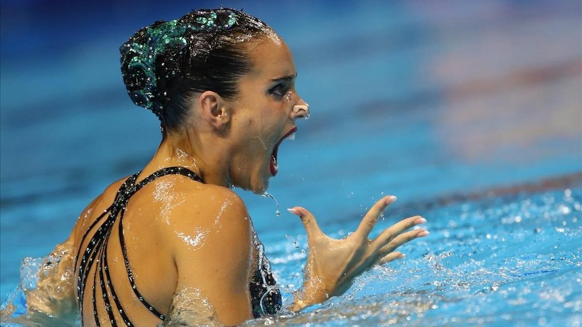 Ona Carbonell durante su actuación en la preliminar de solo libre, que la dejó en segunda posición