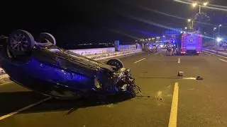 Tres heridos, uno de ellos grave, en el vuelco de un coche en Gran Canaria