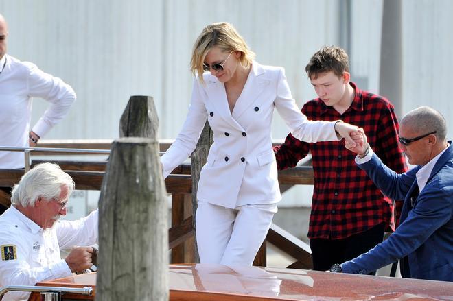 Cate Blanchett en su llegada a Venecia