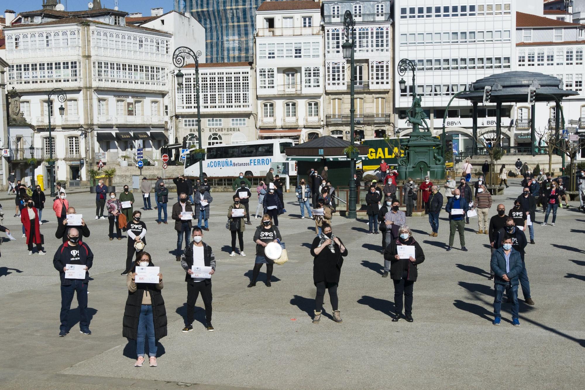 Manifestación por la hostelería en Betanzos