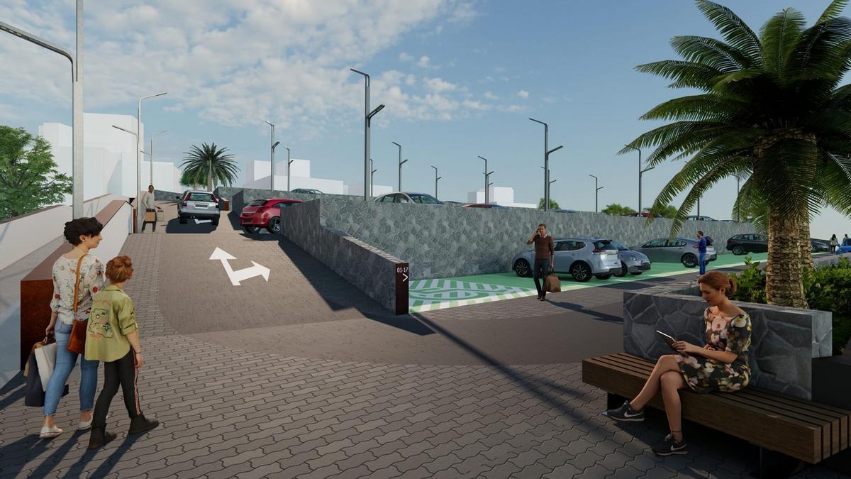 Imagen del proyecto de construcción de 100 plazas de aparcamiento en la Villa de Moya.