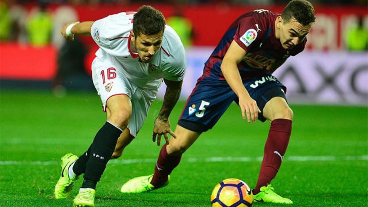 Video resumen Sevilla 2- Eibar 0 (2-0). Jornada 23, Liga Santander 2016-17