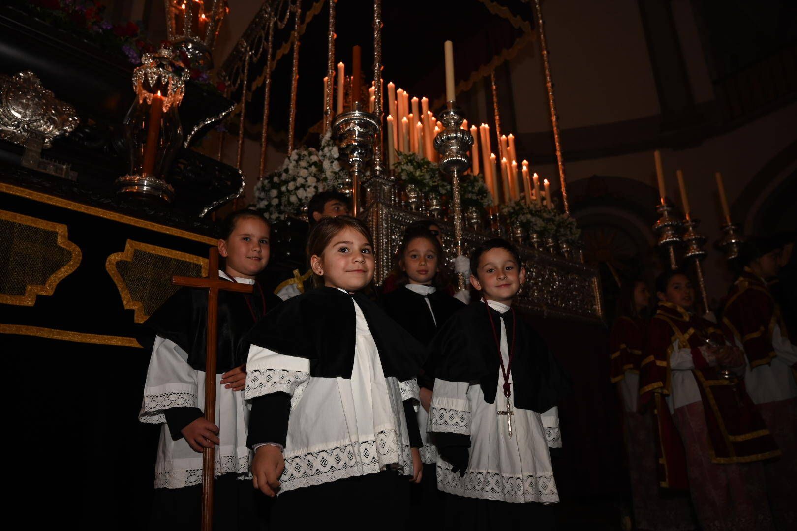 El Cristo del Amor y la Virgen de la Consolación en la iglesia de la Concepción este Jueves Santo.