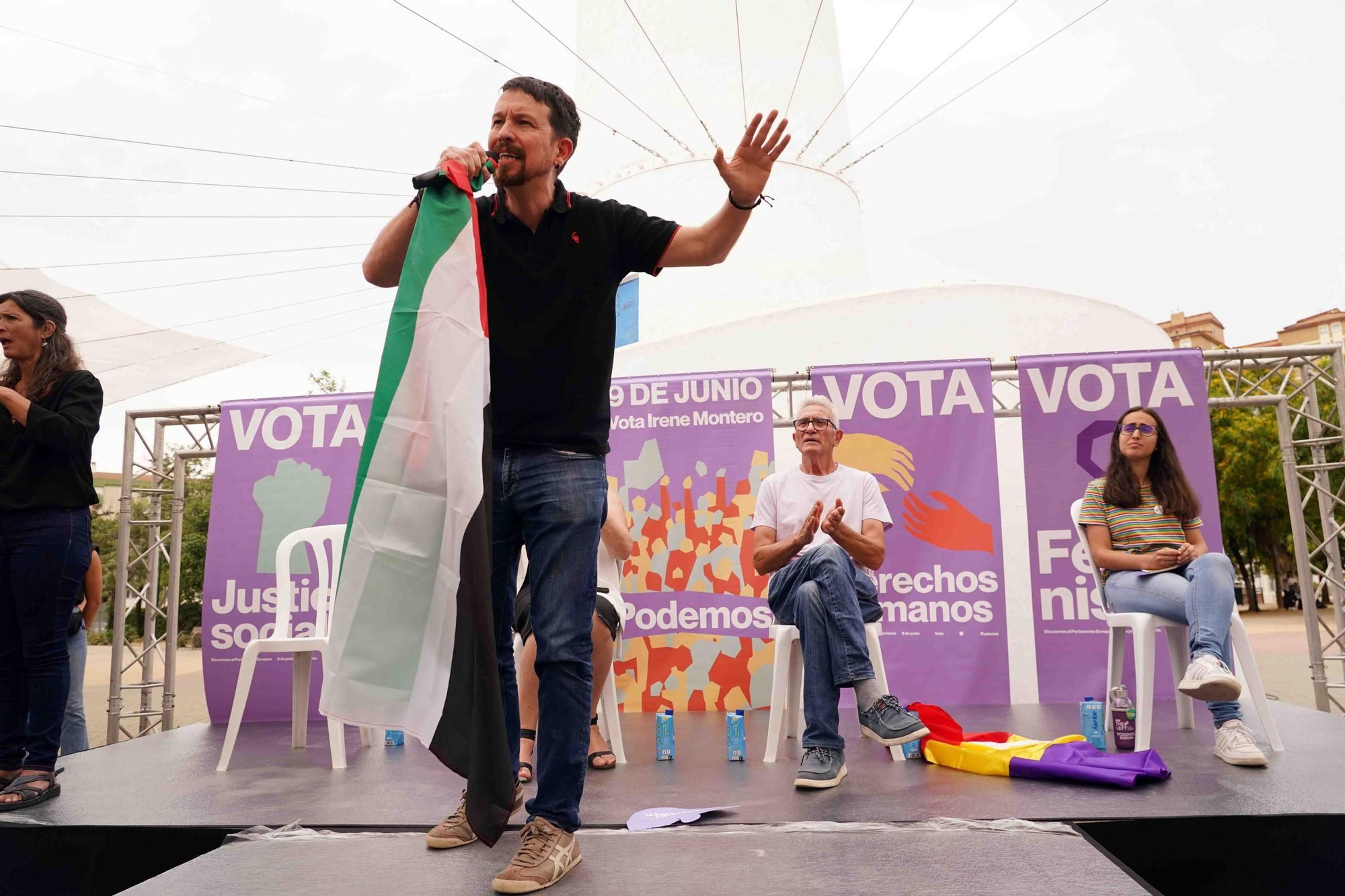 Mitin de Podemos, con Pablo Iglesias, en el Parque de Huelin 
