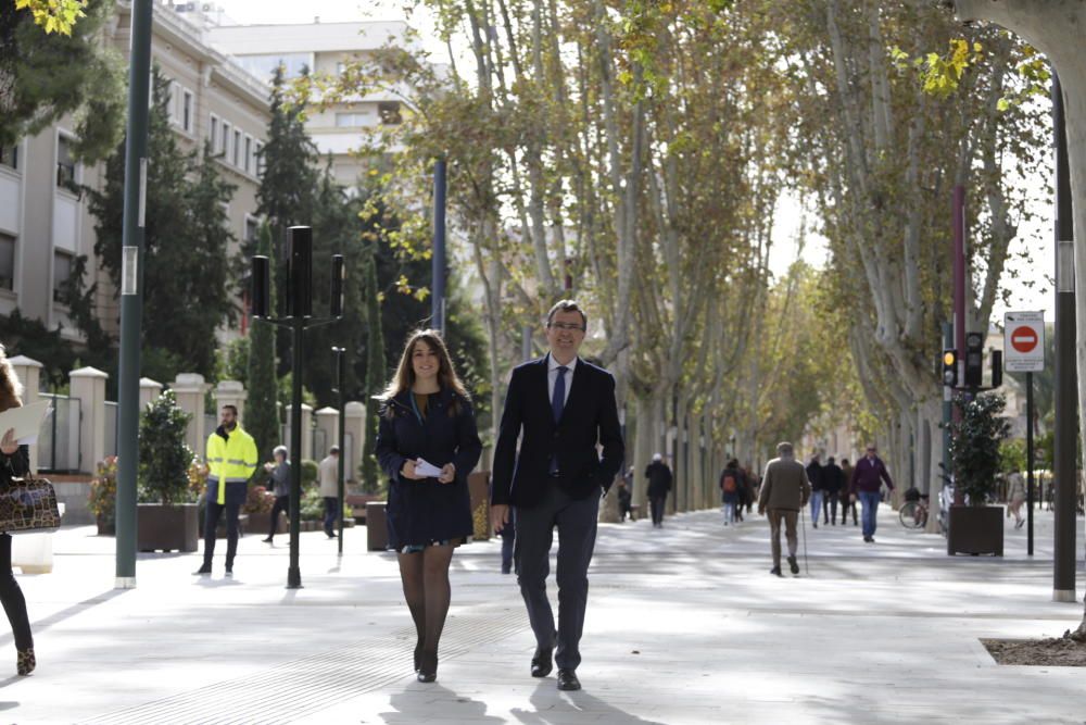 El paseo Alfonso X de Murcia, completamente peatonalizado