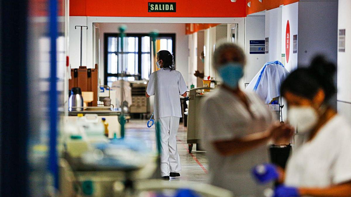 Interior de la planta F de Medicina Interna, la planta covid, hace unos días.