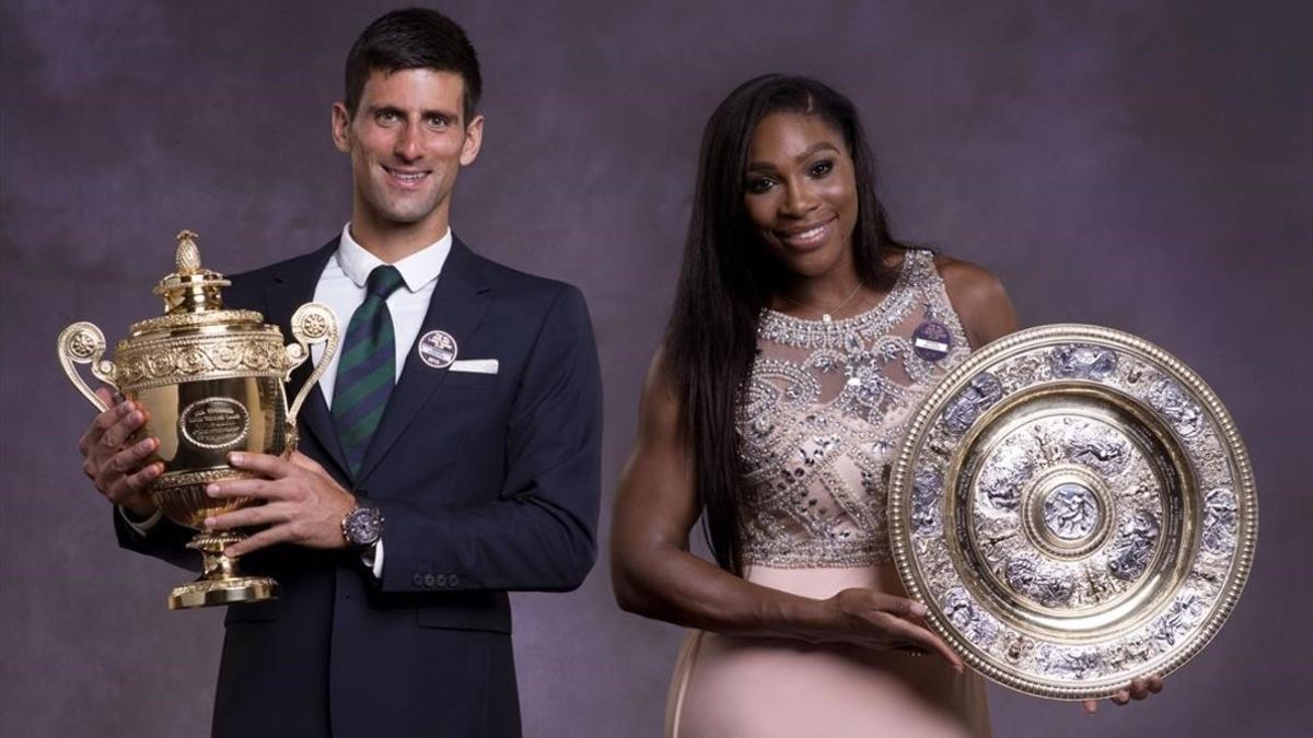 Novak Djokovic y Serena Williams, durante un acto el pasado verano