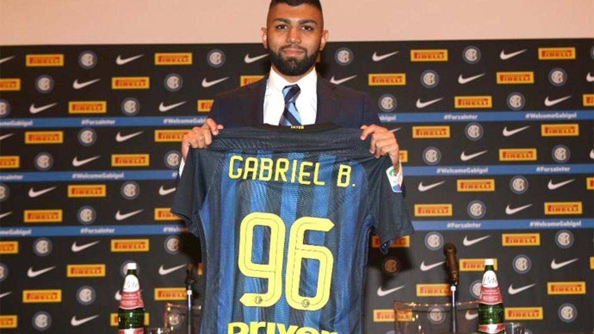 Gabigol, durante su presentación con el Inter