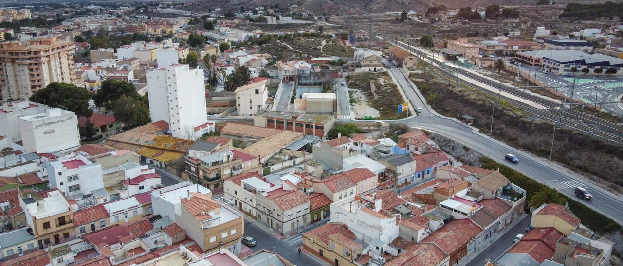 Imagen aérea del barrio Huerta Nueva de Elda.