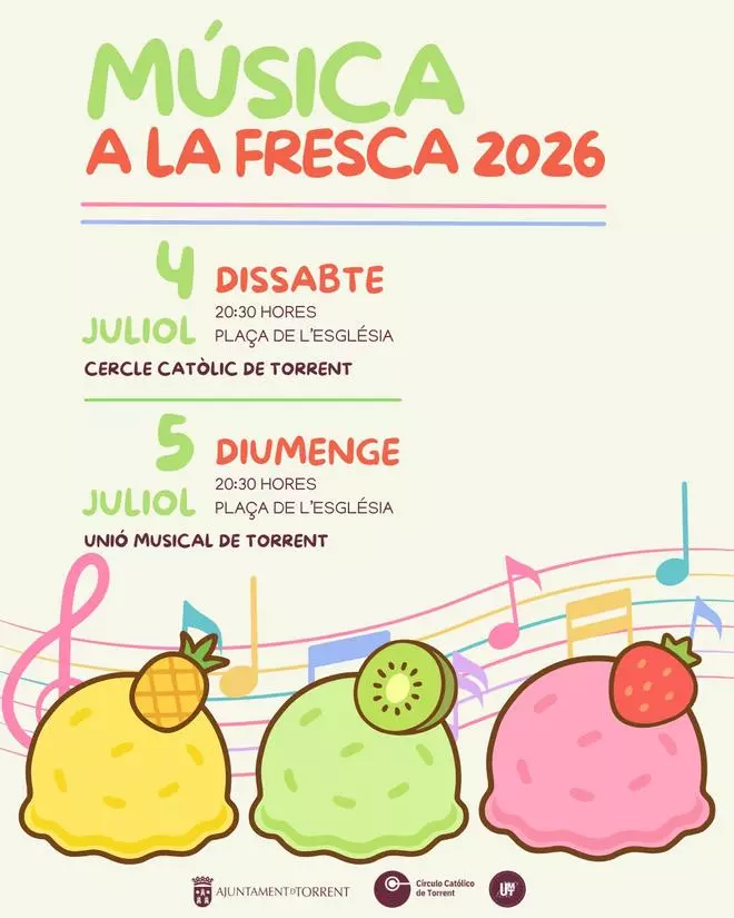 Torrent lleva la música a la calle con una nueva edición de “Música a la Fresca 2026”