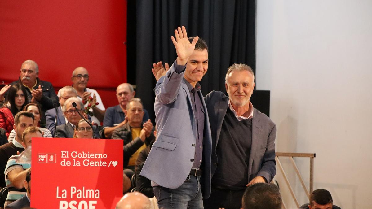 Visita a la isla de La Palma del presidente del Gobierno de Canarias, Pedro Sánchez.