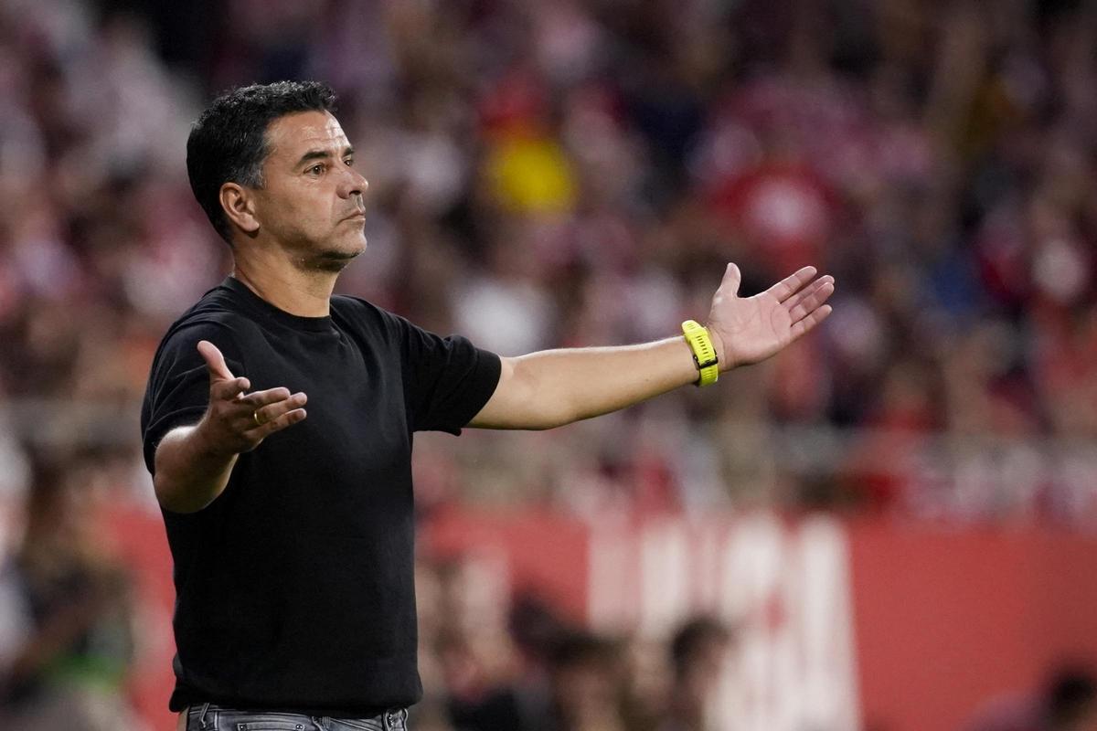 Míchel, durant un partit aquesta temporada a Montilivi