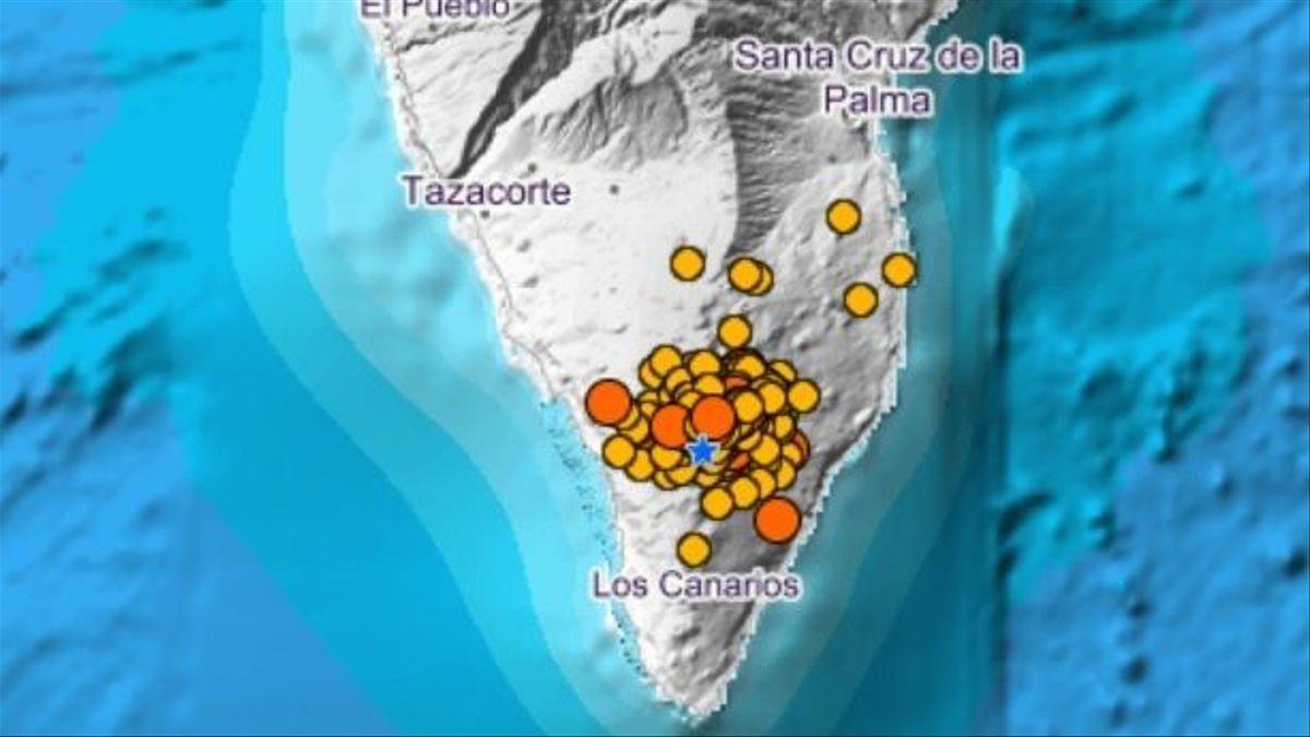 Los sismos registrados en La Palma.