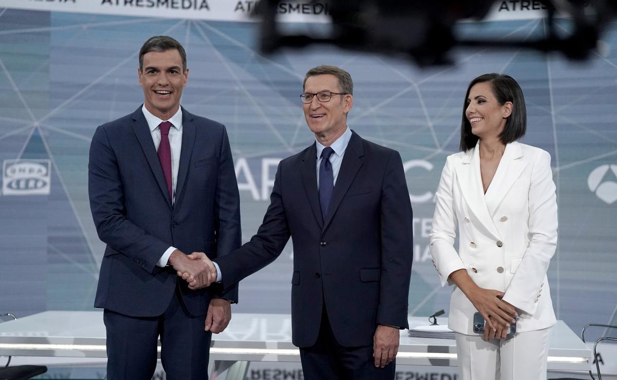 El debate electoral Pedro Sánchez - Alberto Núñez Feijóo, en imágenes