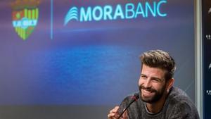 Gerard Piqué durante la presentación del F.C. Andorra en Andorra La Vella en abril del 2019. 