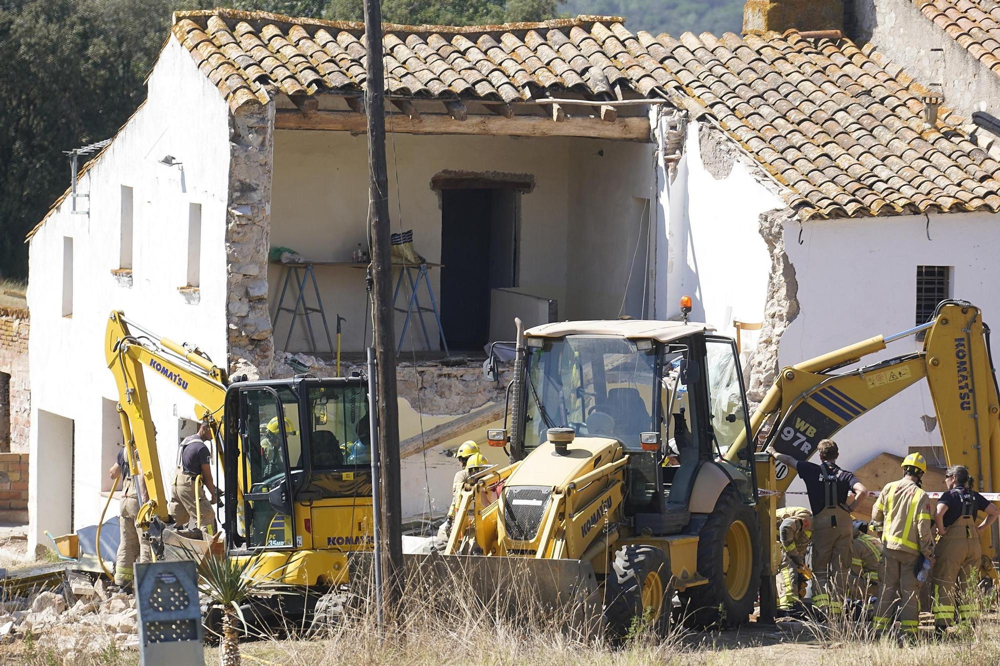 The moment of the worker's rescue in Caldes de Malavella