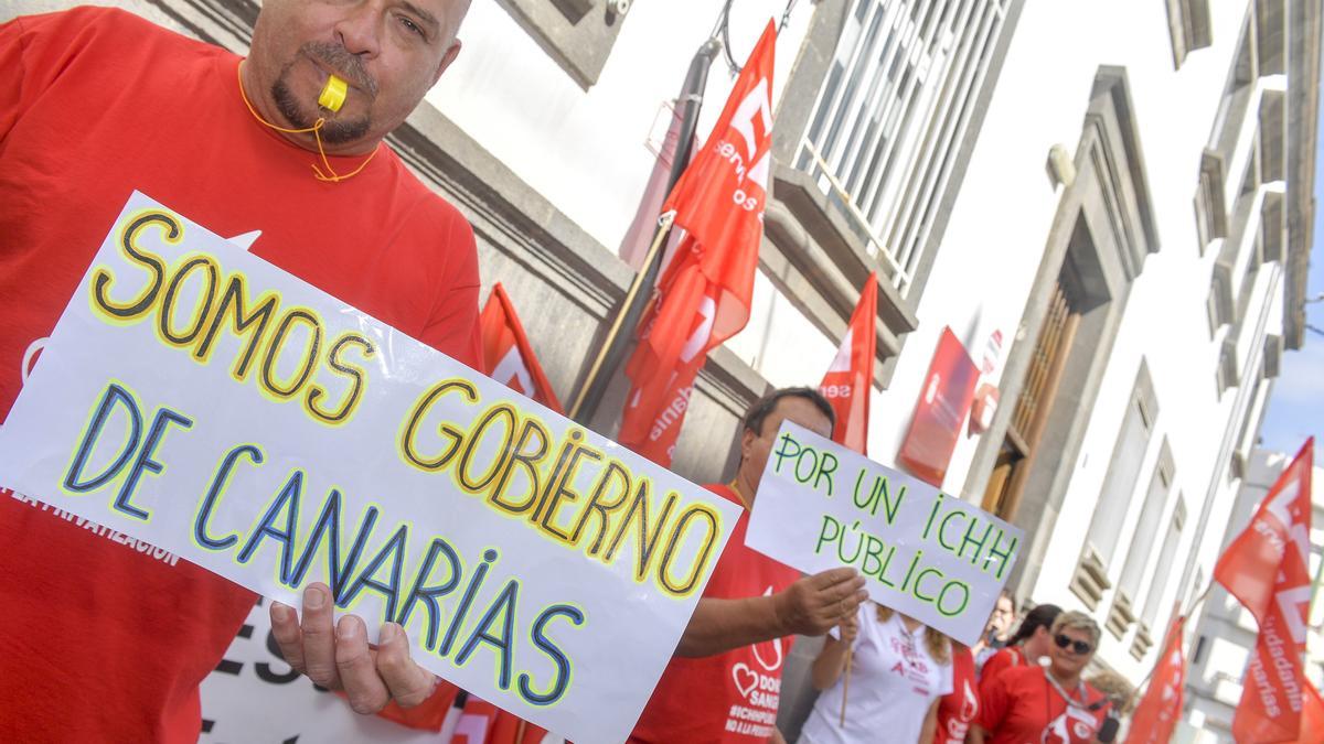 Manifestación del personal del Instituto Canario de Hemodonación y Hemoterapia.