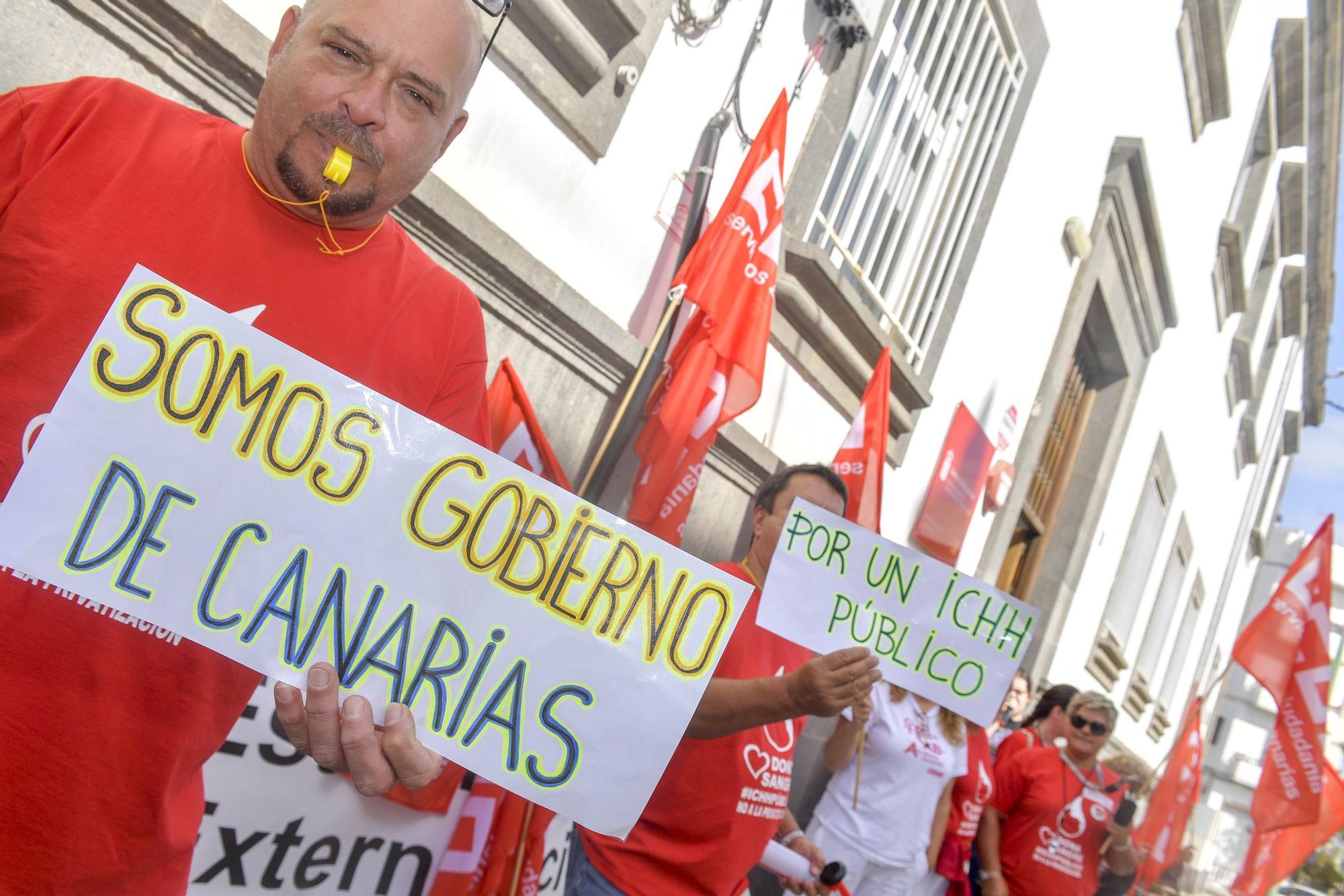 Manifestación del personal del Instituto Canario de Hemodonación y Hemoterapia