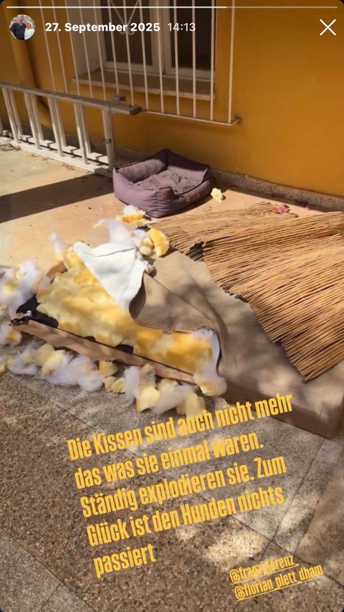 Damals hatte es die Kissen erwischt.