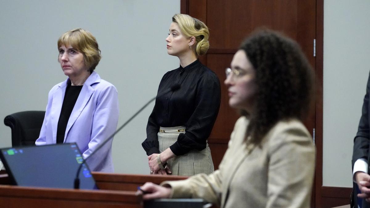 La actriz, Amber Heard, durante el juicio.