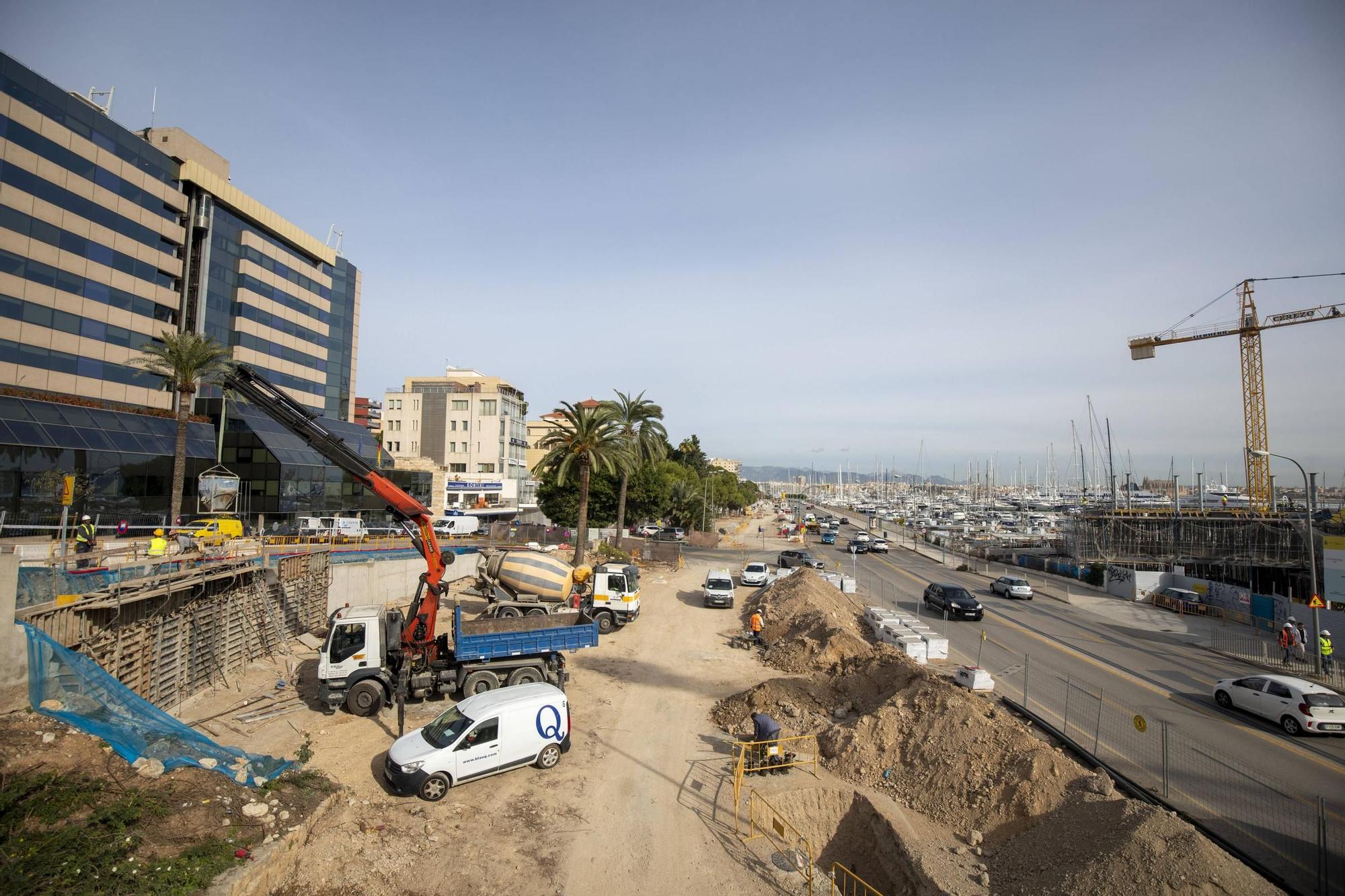 Un año de obras en el Paseo Marítimo de Palma