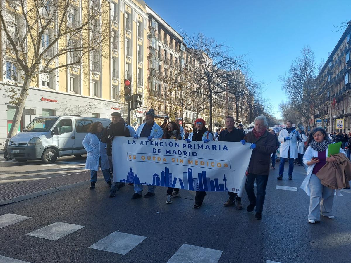 Marcha de médicos en Madrid, en una de las jornadas de huelga.