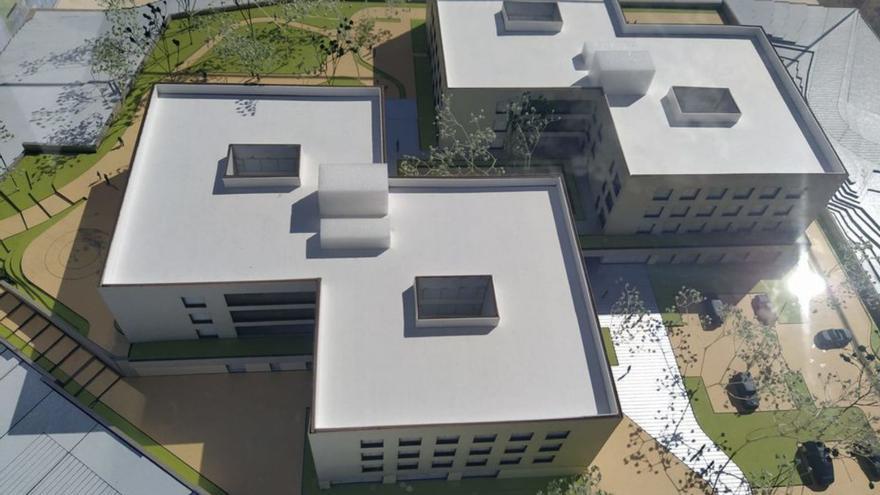 Maqueta de la nueva residencia de mayores de Zamora.