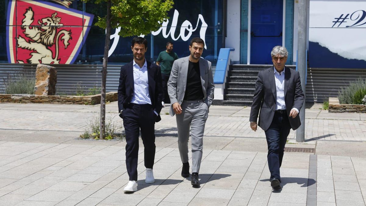 Fernando López, Gabi y Txema Indias, este lunes.