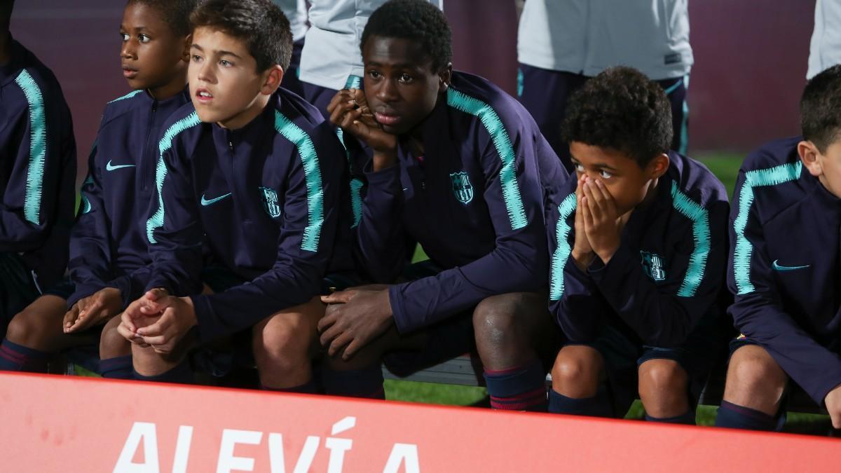 Cubarsí en una de sus primeras imágenes de blaugrana