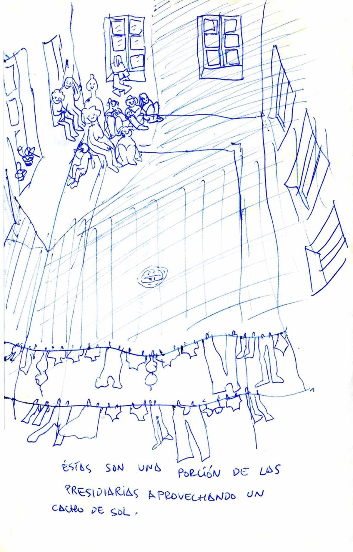 Una de les il·lustracions del llibre que representa el racó de pati.