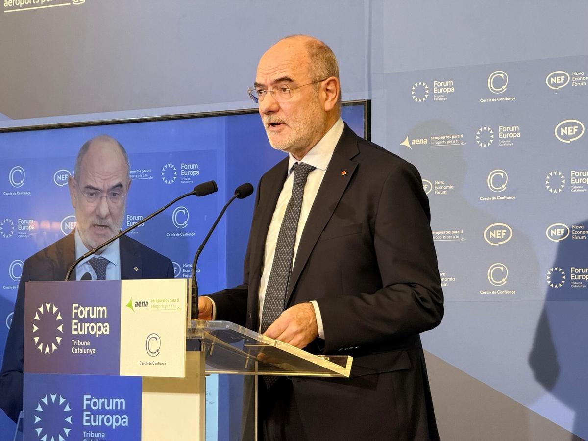 El conseller de Unió Europea i Acció Exterior, en el desayuno informativo de este lunes.