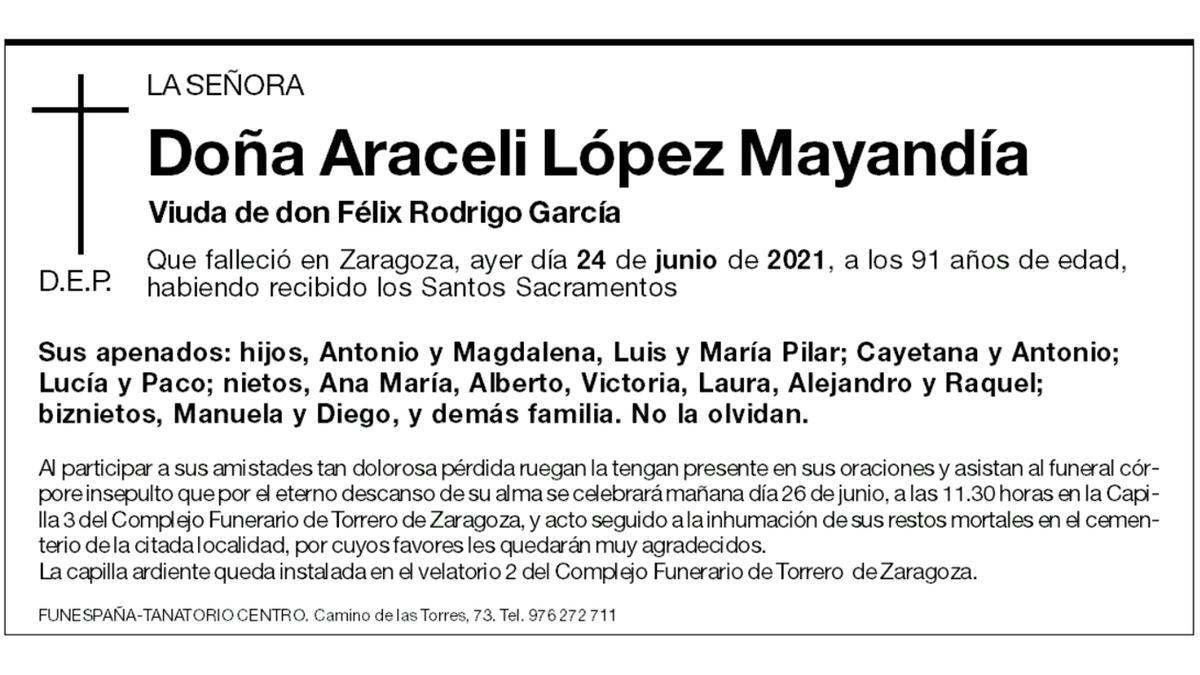 Doña Araceli López Mayandía