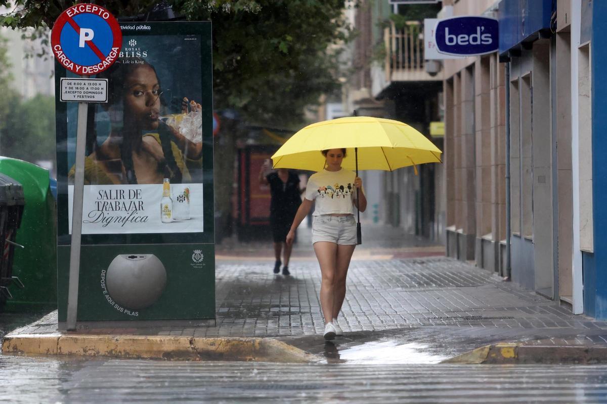 Lluvias en Vila-Real, Castellón, por el paso del frente tormentoso