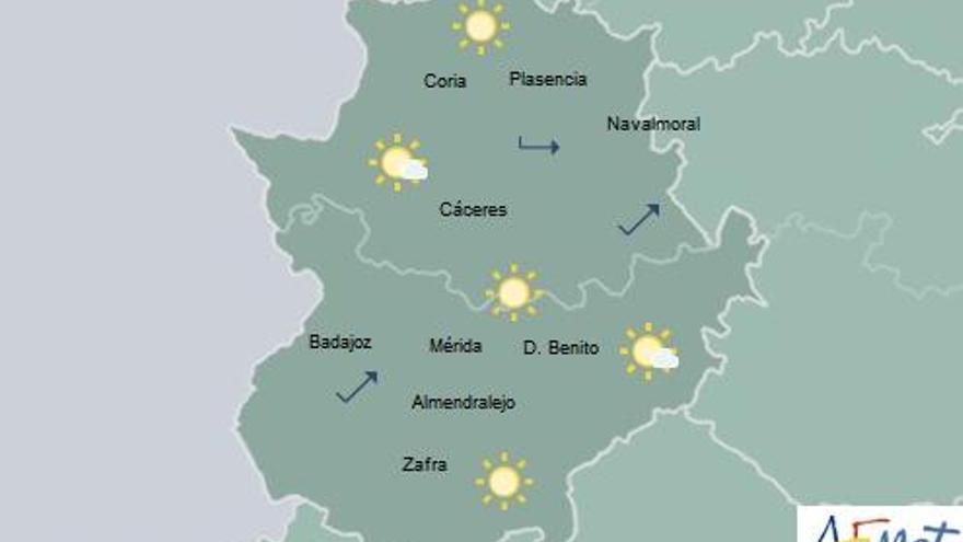 Cielos poco nubosos o despejados y temperaturas de hasta 28 grados