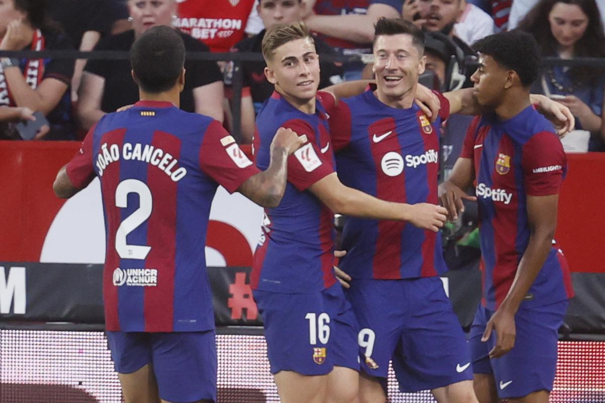1-1. Sevilla y Barcelona empatan en el descanso de un partido de ida y vuelta
