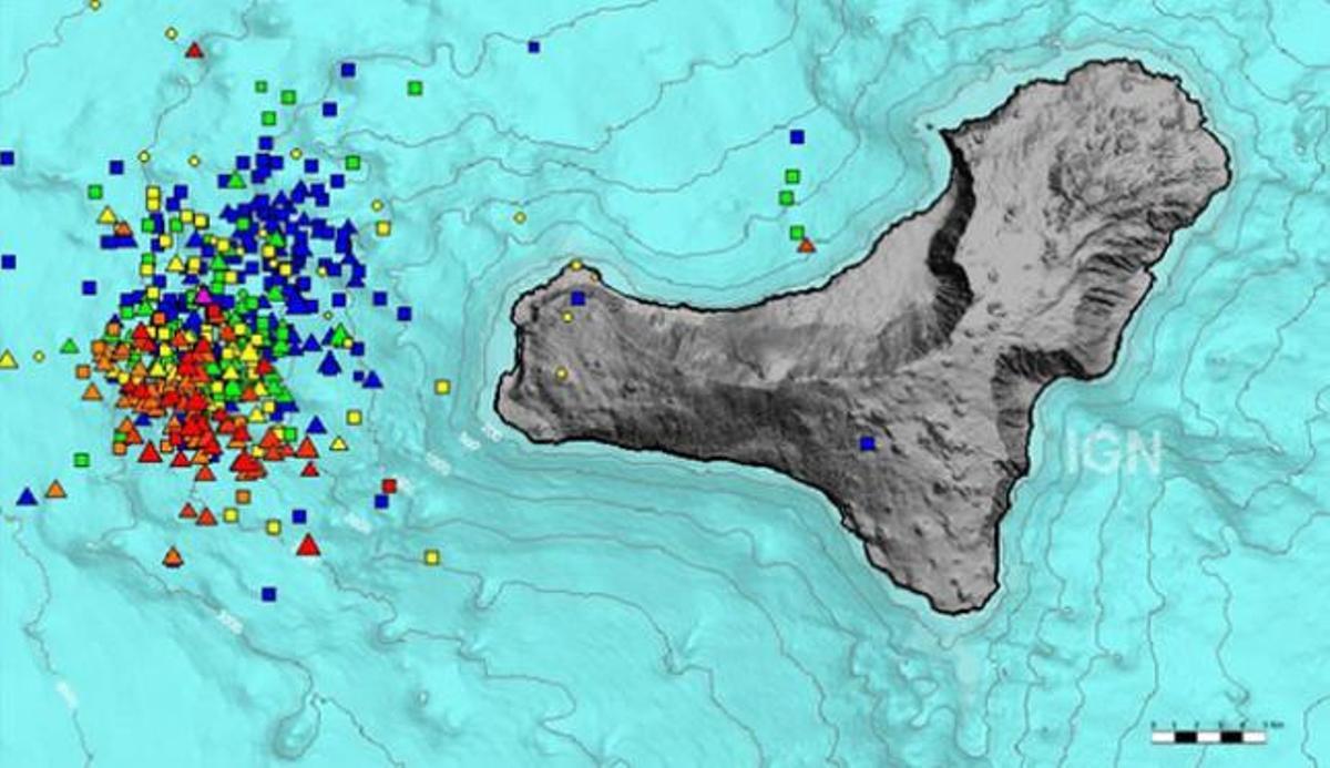 Epicentros de los seísmos de los últimos tres días